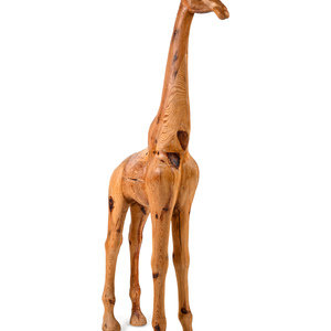 A Carved Pine Figure of a Giraffe
Early
