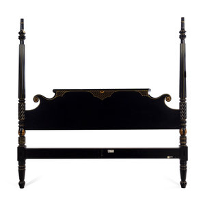 A Regency Style Black-Painted Canopy