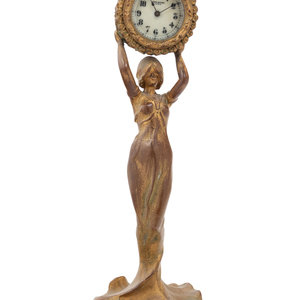 A New Haven Clock Co. Gilt Metal