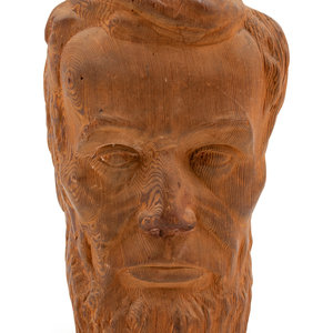 A Carved Pine Head of Abraham Lincoln Late 2aad94