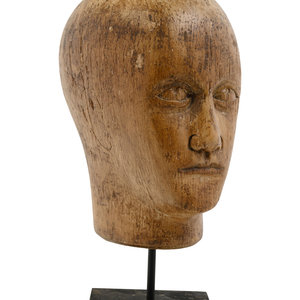 A Carved Wood Mannequin Head
19th