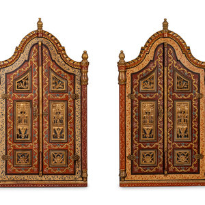 A Pair of Syrian Painted Doors Early 2aadcd