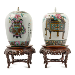 A Near Pair of Chinese Polychrome