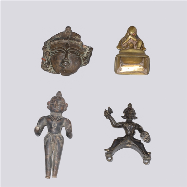 Group of four antique Indian metalworks