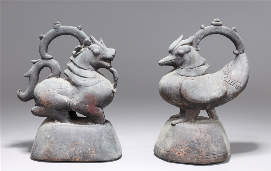 Two large antique Indonesian bronze