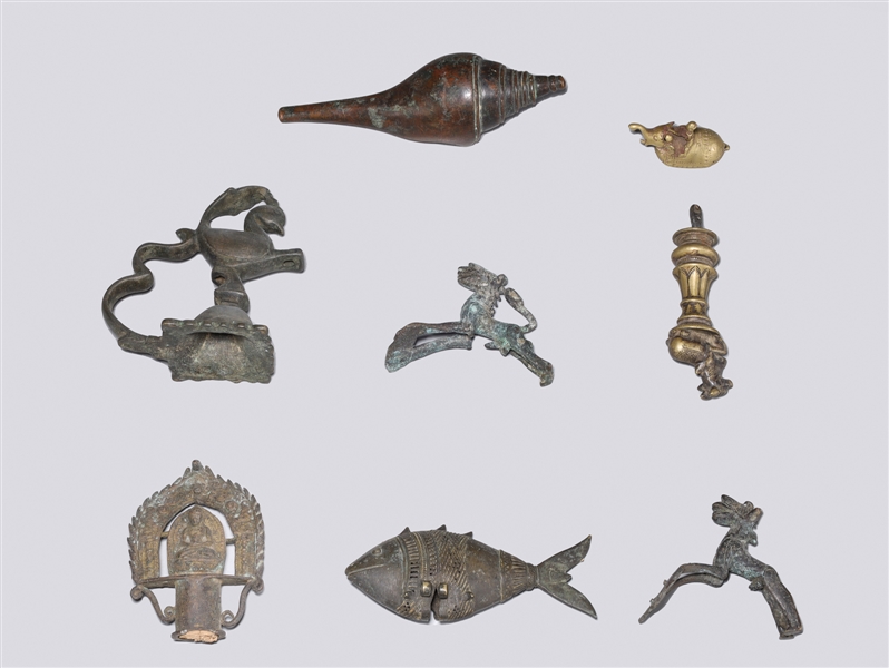 Group of various Indian metalworks,