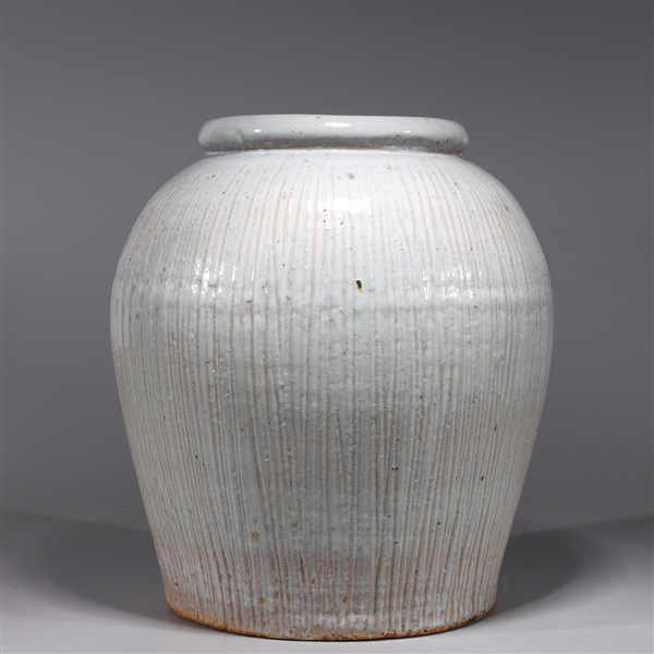 Large Chinese ceramic jar; overall