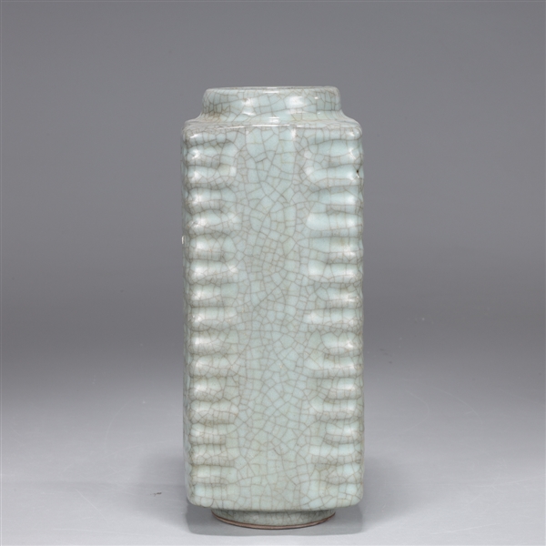 Chinese square form Guan Type glazed