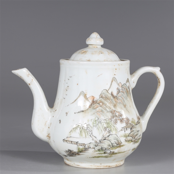 Chinese enameled porcelain teapot