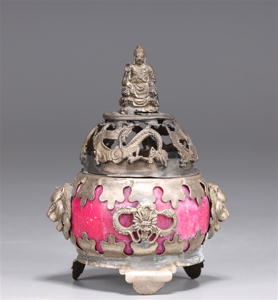 Vintage Chinese pink incense burner 2aaeaf