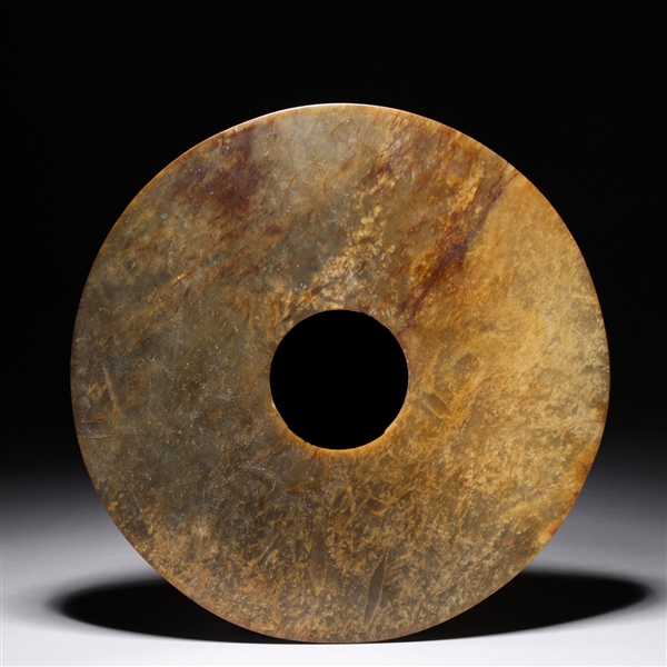 Large Chinese hardstone bi disc;