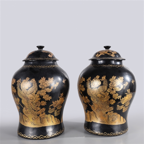 Chinese gold and black lacquer