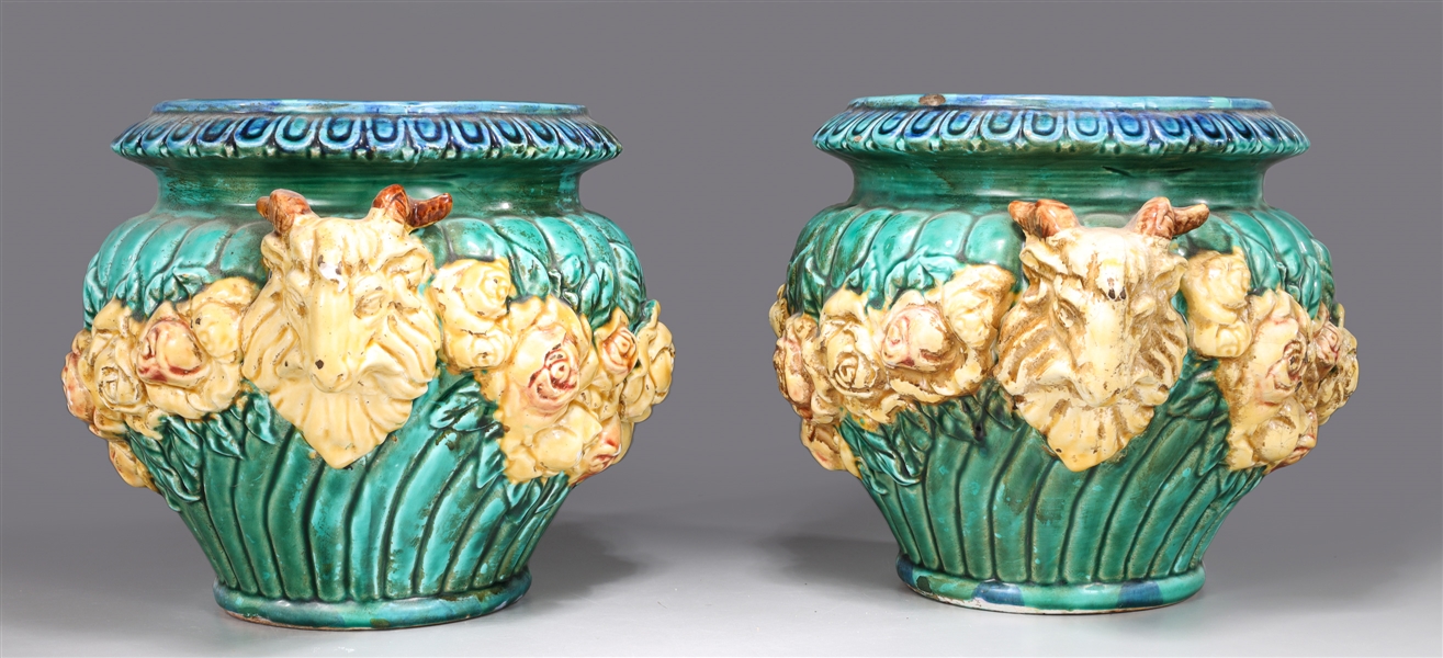 Beautiful blue-green Majolica porcelain