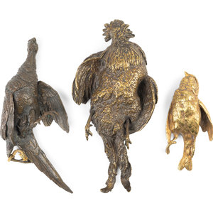 Three Bronze Wall Mounts of Birds 19TH 2aaf09