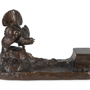 A Bronze Standish with Ruffled 2aaf0a