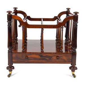 A Regency Carved Mahogany Canterbury