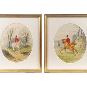 A Pair of English Sporting Watercolors 19TH 20TH 2aaf36