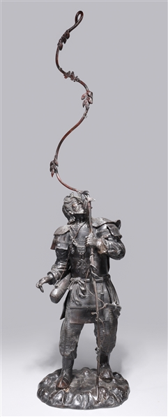 Japanese bronze sculpture of a warrior