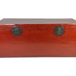 A Large Chinese Red Lacquered Leather 2aaf7e