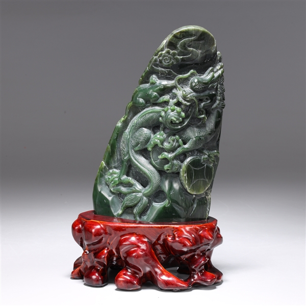 Chinese spinach jade carving of