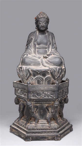 Chinese gray pottery seated Yuan 2aafcb