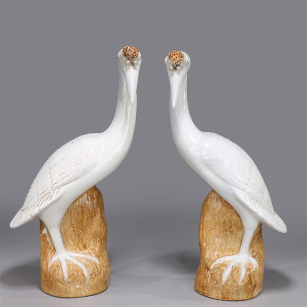 Pair of Chinese porcelain crane