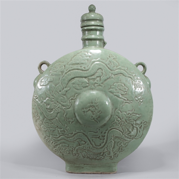 Large and elaborate Chinese celadon
