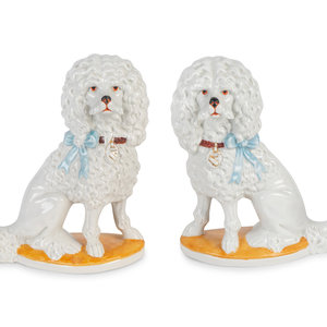 A Pair of Meissen Style Porcelain Poodles
20TH