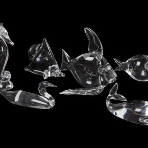 A Group of Six Steuben Glass Aquatic 2ab032