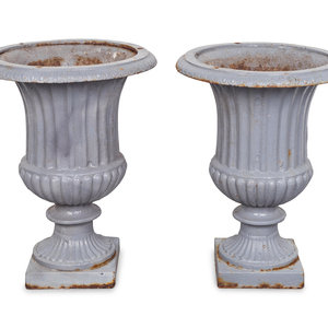 A Pair of Grey Painted Cast Iron 2ab044