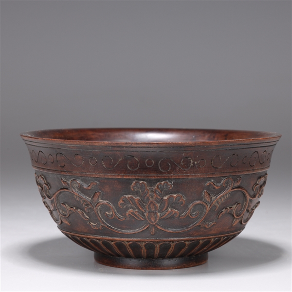 Chinese exotic carved wood bowl 2ab055
