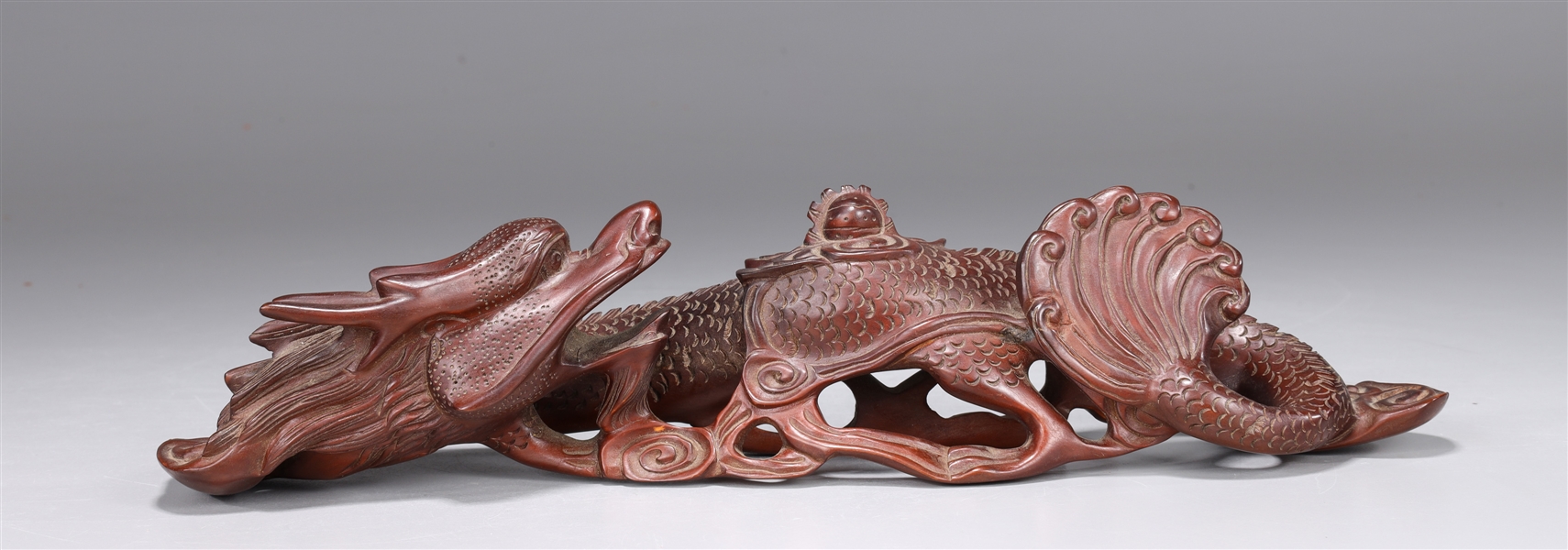 Chinese wood carving with openwork water