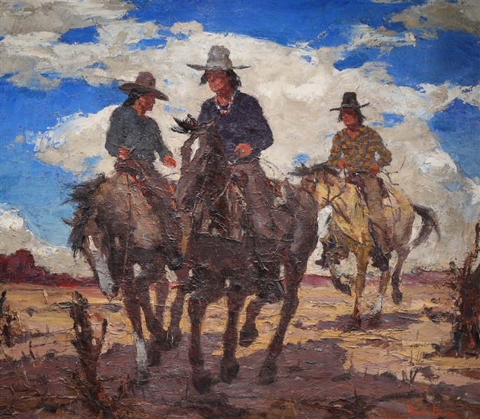 Large framed oil on canvas by Burt