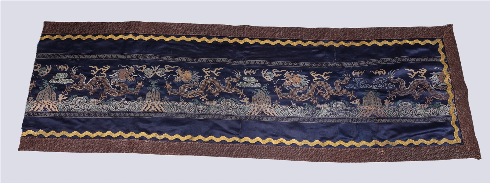 Section of a Chinese silk embroidered
