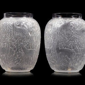 A Pair of Lalique Biches Vases Second 2ab2af