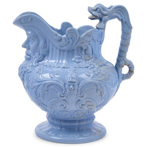 An English Blue-Glazed Stoneware Pitcher
Height