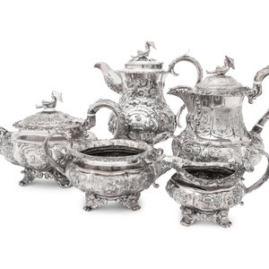 A George IV Silver Five Piece Tea 2ab30b