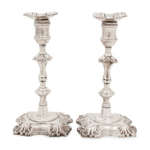 A Pair of George II Silver Candlesticks Unknown 2ab304