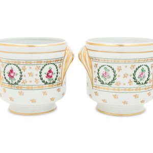 A Pair of Limoges Porcelain Cache