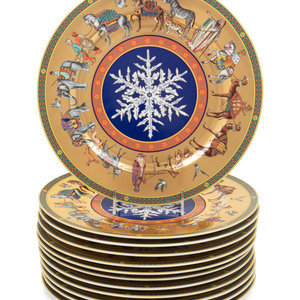 A Set of Twelve Versace Porcelain Plates
Manufactured