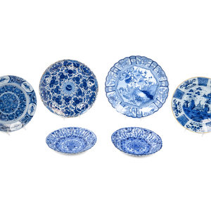A Group of Six Delft Blue and White 2ab370