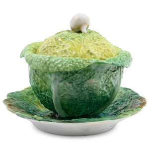 A Cabbage Form Ceramic Sauce Tureen
Height