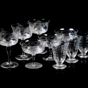 A Collection of Etched Glass Stemware comprising 2ab38e