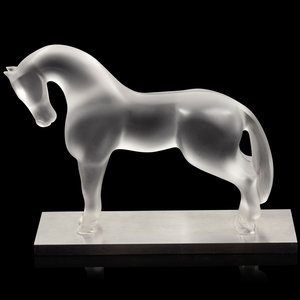 A Lalique Horse Bookend Second 2ab39c