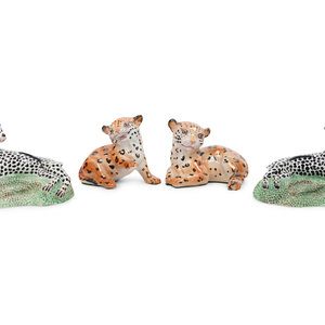 A Pair of Italian Faience Cheetah