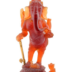 A Daum Glass Figure of Ganesha Property 2ab3ba