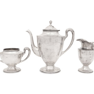 A Mexican Silver Three-Piece Tea Service
20th