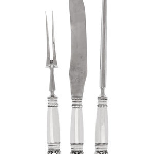 A Georg Jensen Silver Three-Piece Carving