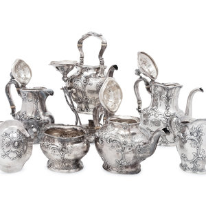 An American Silver Seven-Piece Tea and