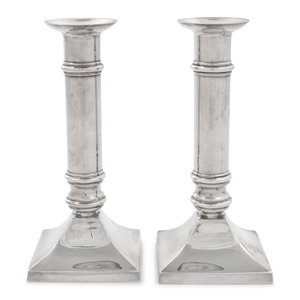 A Pair of American Silver Candlesticks
20th